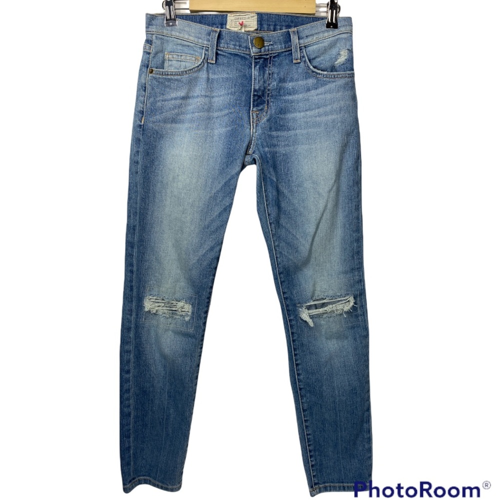 Jeans Current Elliot Womens The Fling Heirloom Repair Slim Boyfriend Jeans - Picture 2 of 14